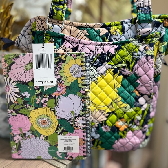NWT Vera Bradley Glenna Satchel & Notebook BLOOM BOOM BUNDLE (RETIRED PATTERN) - Picture 7 of 16